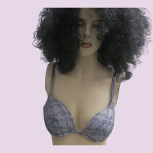 Victoria's Secret bra women's size 34C in blue push up lacey push-up lingerie